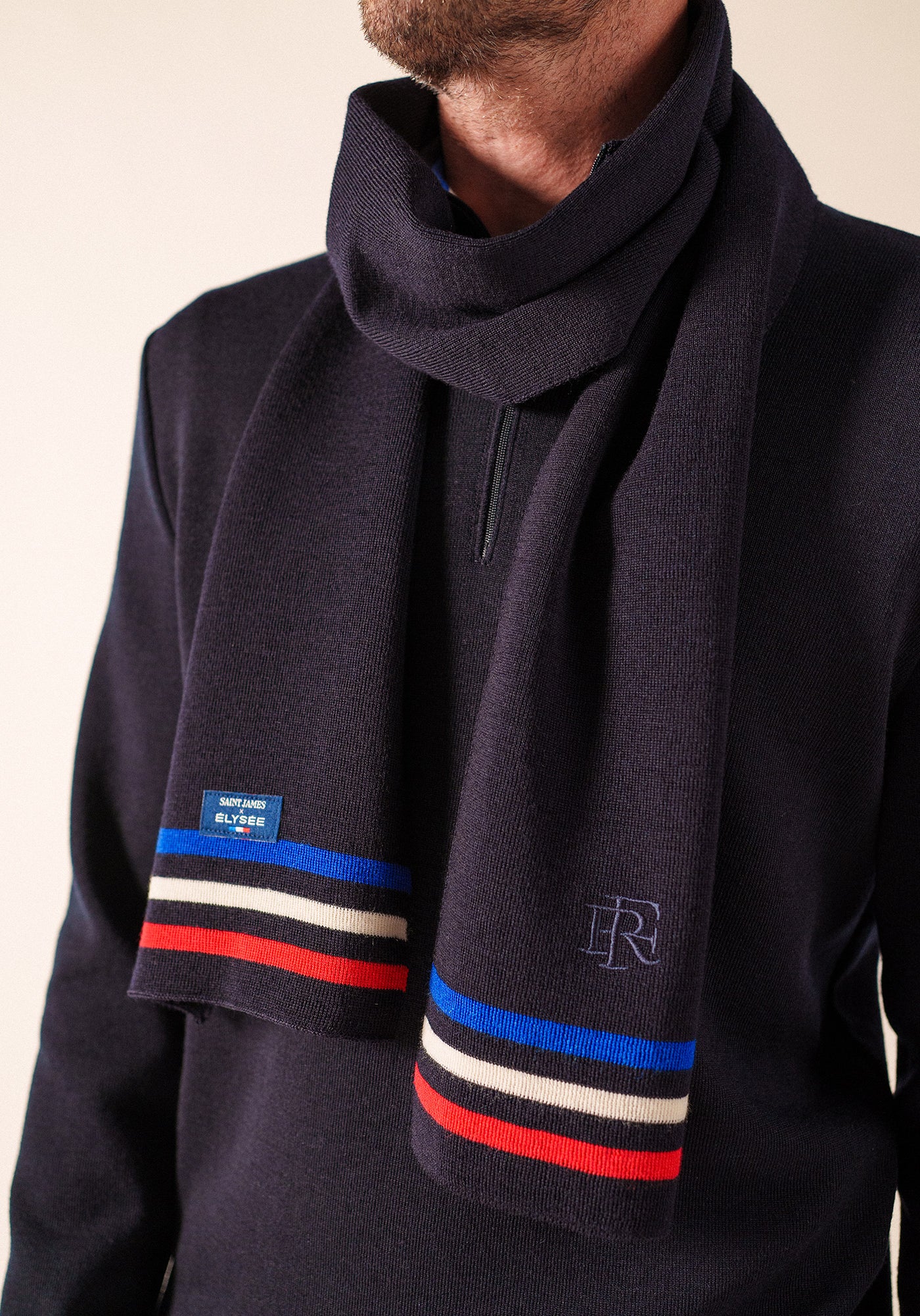 Tricolour scarf x l'Elysée (MARINE)