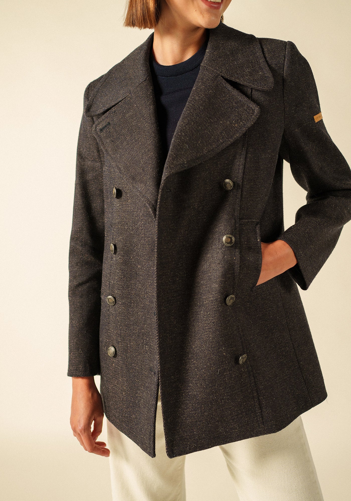 Chaquetón marinero Héritage para mujer x Atelier Tuffery (MARINE/CHANVRE)