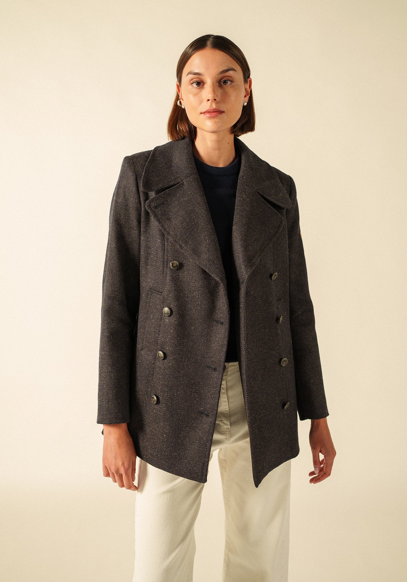 Chaquetón marinero Héritage para mujer x Atelier Tuffery (MARINE/CHANVRE)