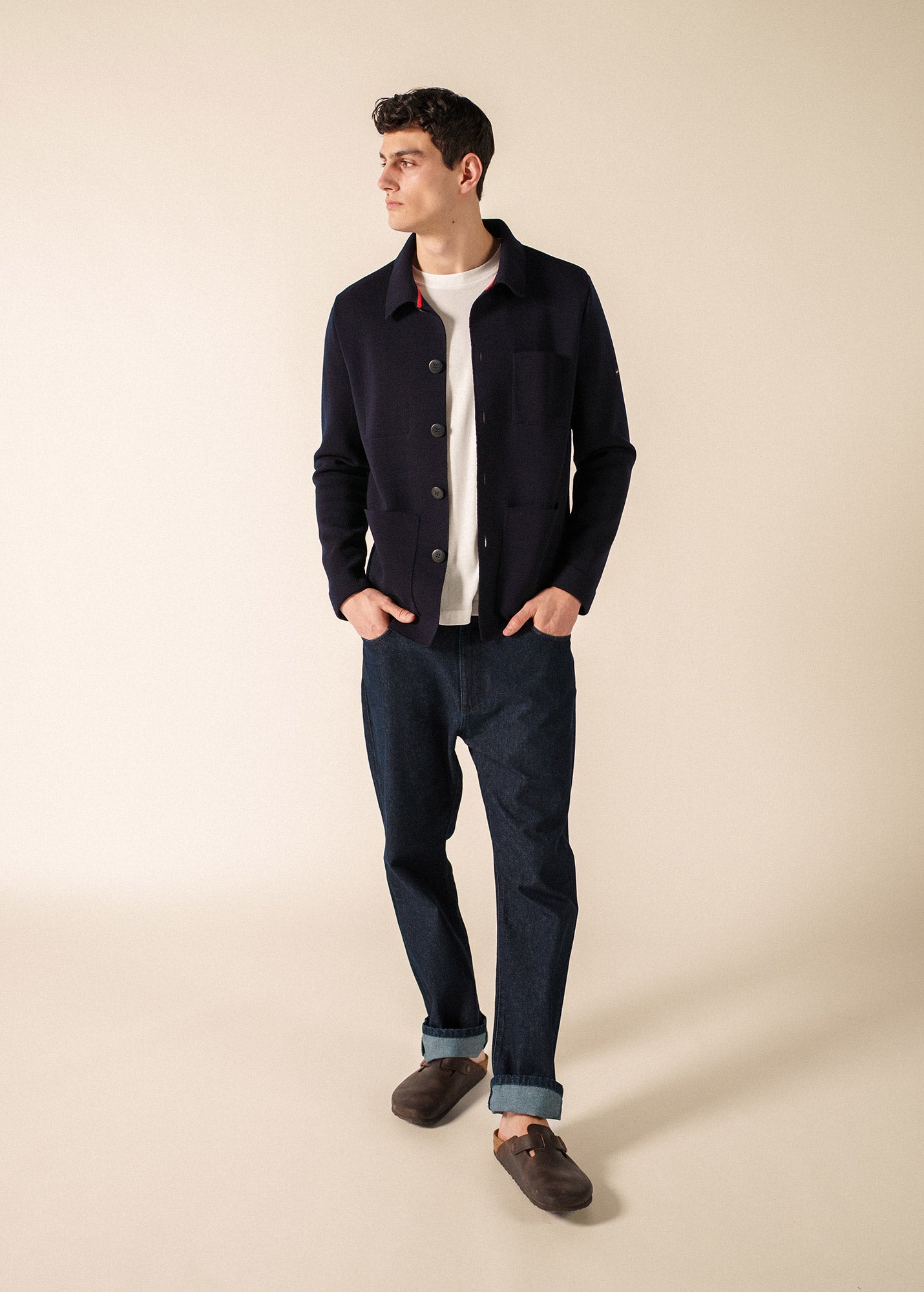 Sirocco fisherman's jacket buttoned, in cotton canvas | SAINT