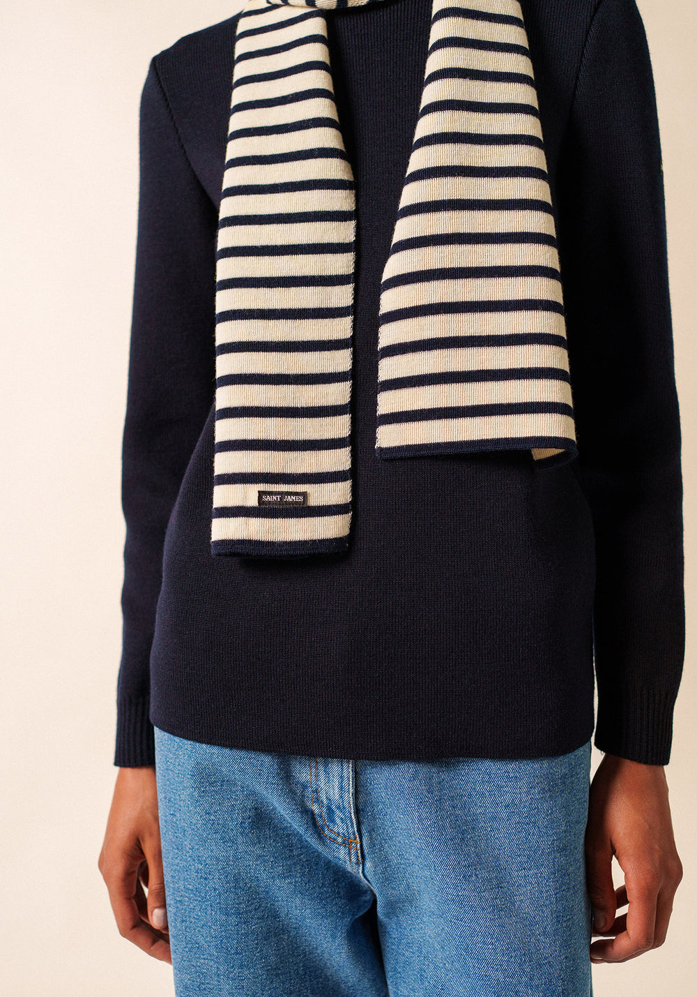 Striped scarf (ECRU/MARINE)
