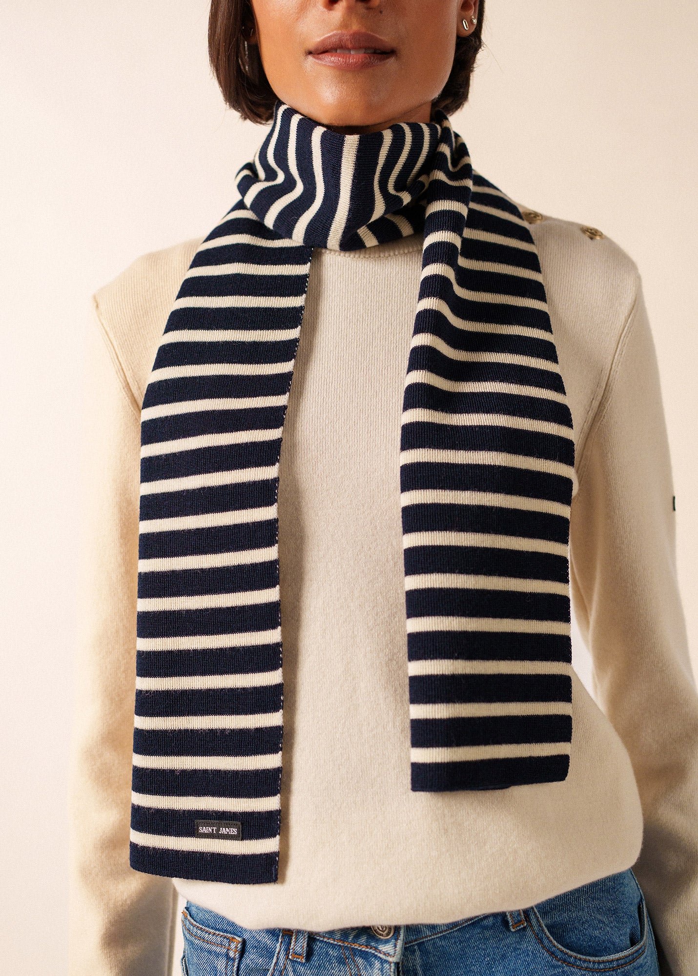 Striped scarf in pure new wool | SAINT JAMES Official website