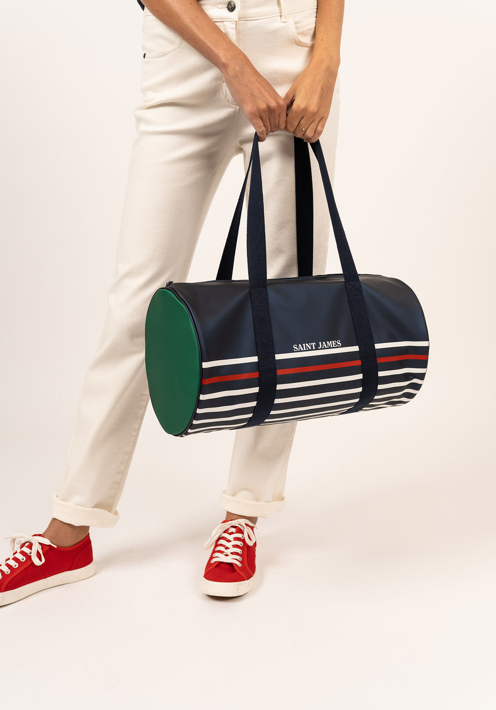 Striped bowling bag (MARINE/CIRE)