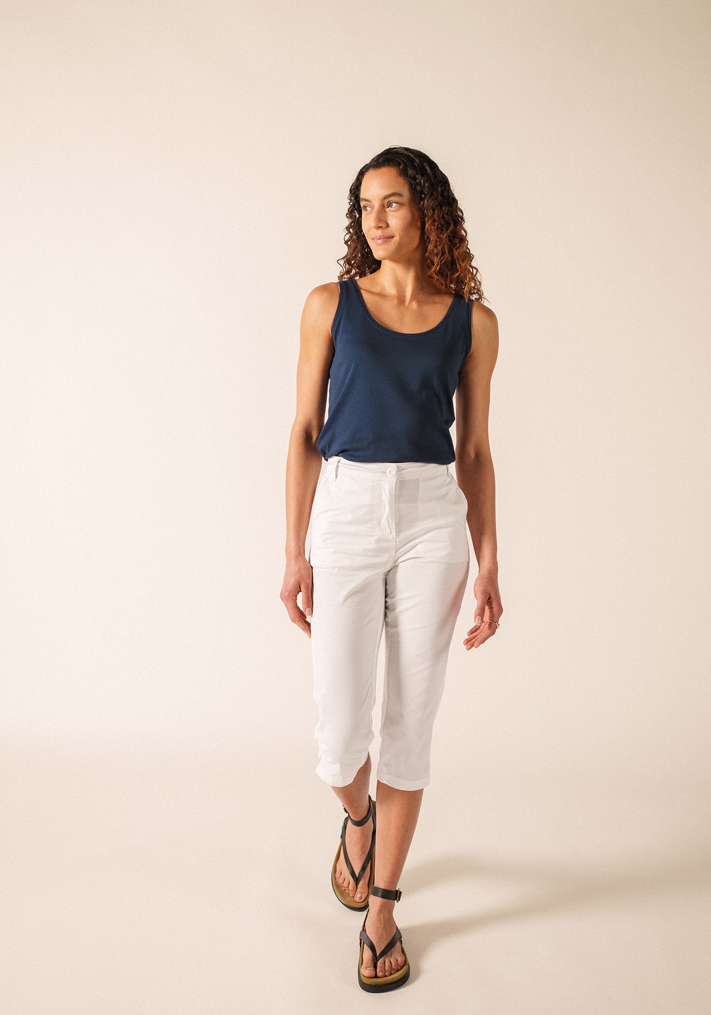 Pantalones capri Marinette (BLANC)