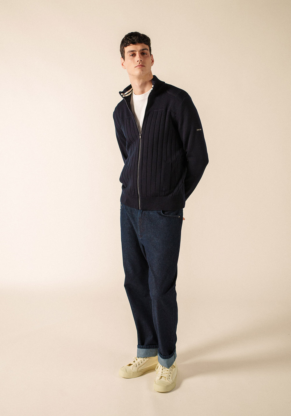 Cárdigan Calypso Réédit (AZUL MARINO/BLANCO)