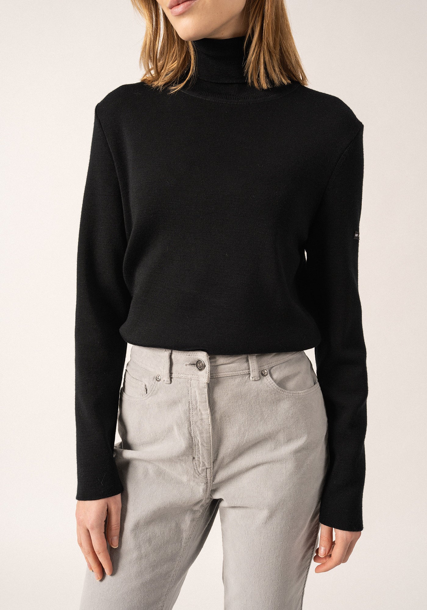 Houat jersey de cuello alto - en lana (NOIR)