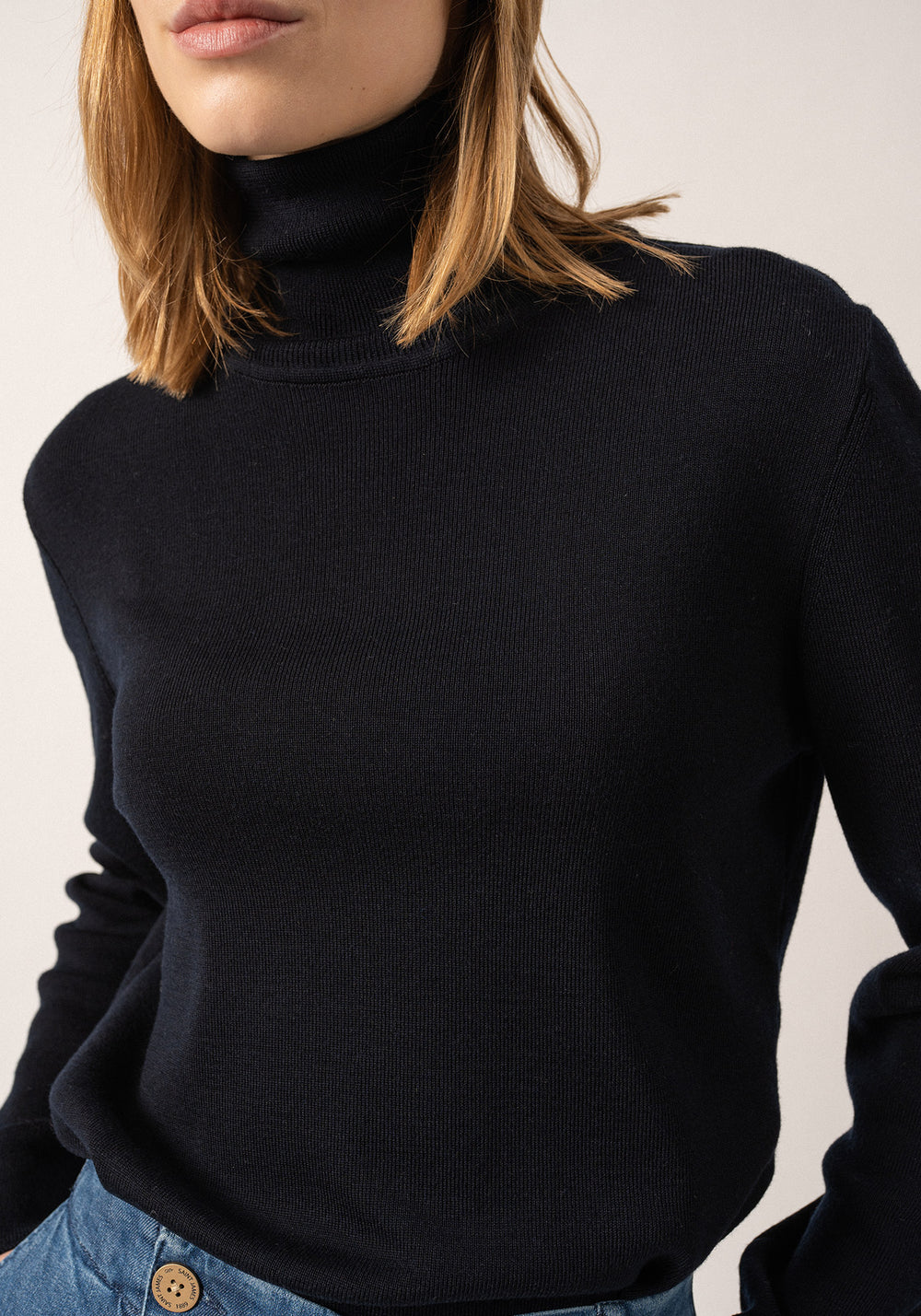 Houat turtleneck jumper - in wool (NAVY)