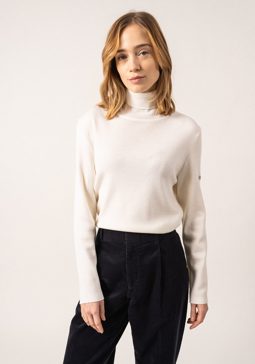 Houat turtleneck jumper - in wool (BLANC)