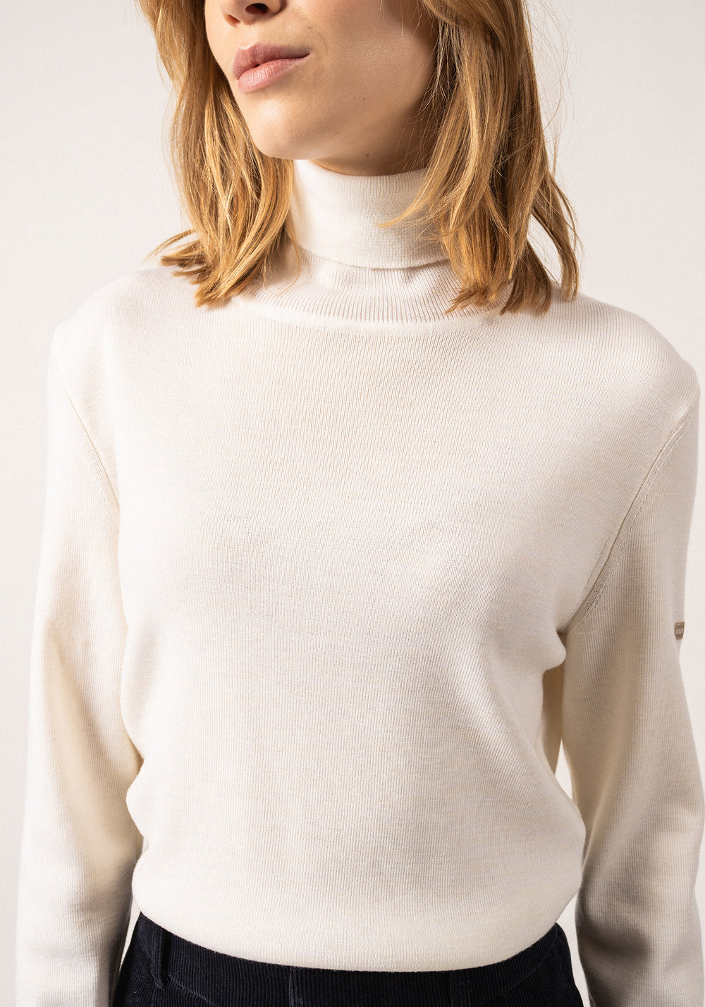 Houat turtleneck jumper - in wool (BLANC)