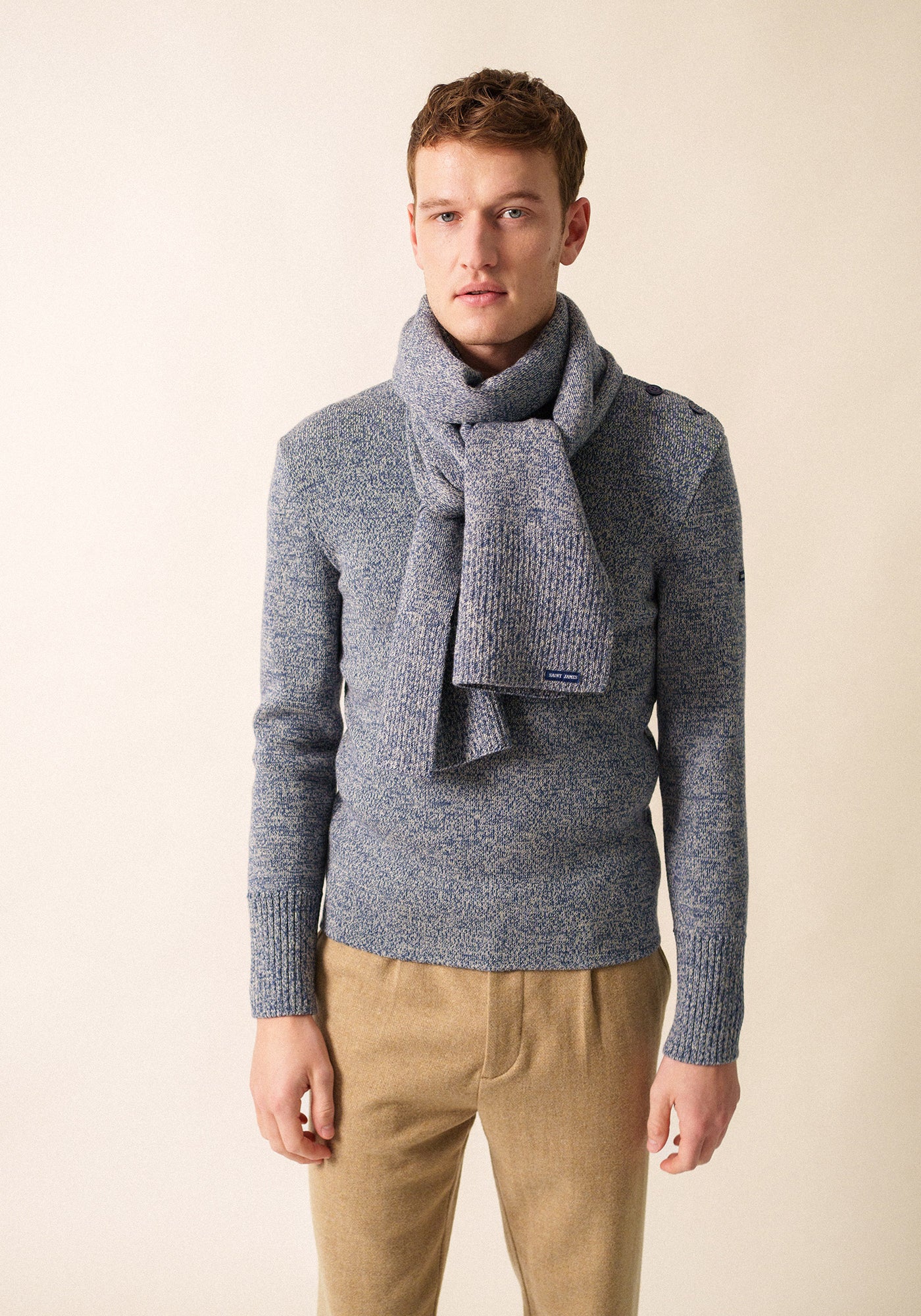 Bréauté wool scarf - SAINT JAMES 48N1W (JEAN/ECRU)