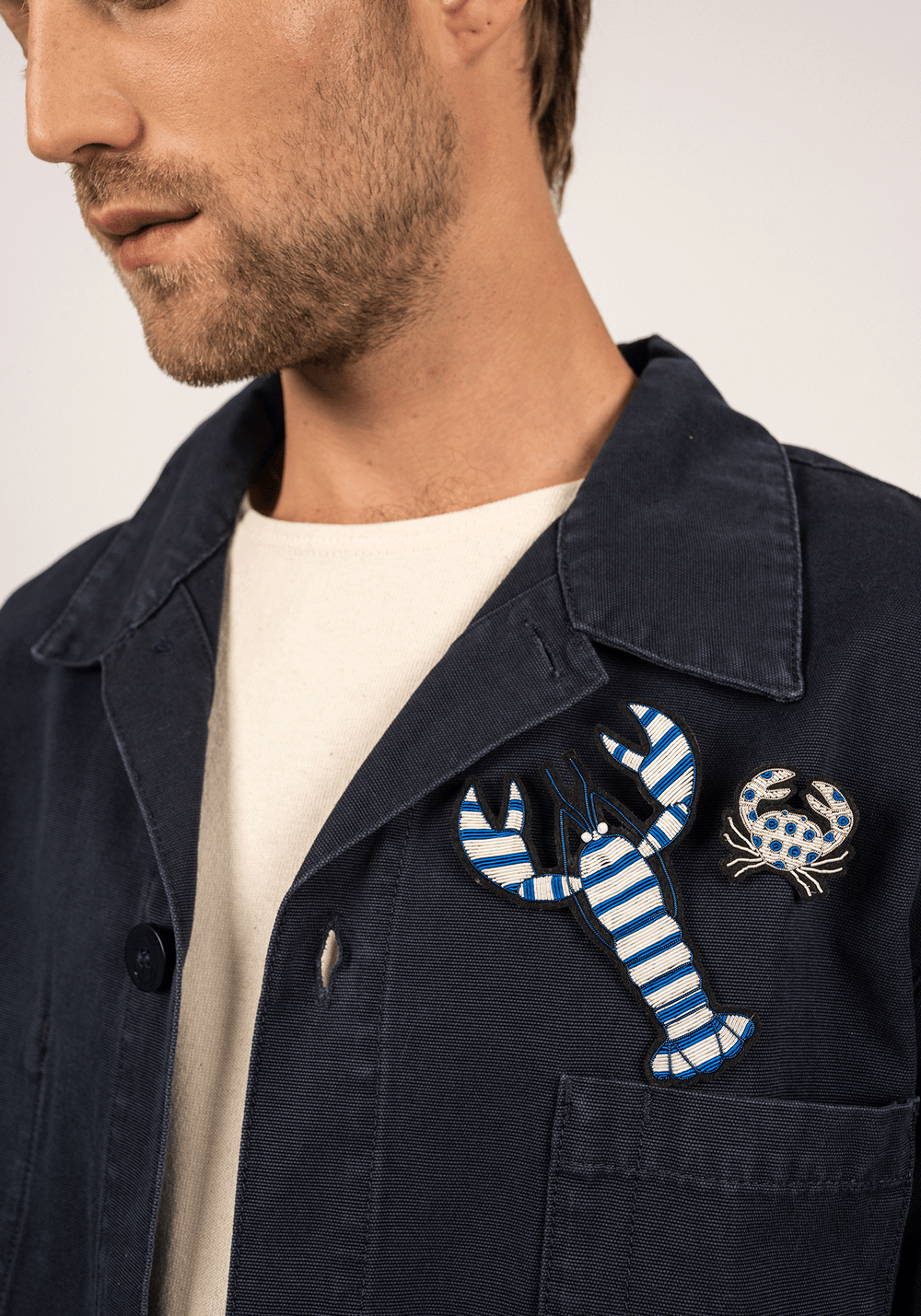 Lobster brooch x Macon & Lesquoy (BLEU/BLANC)