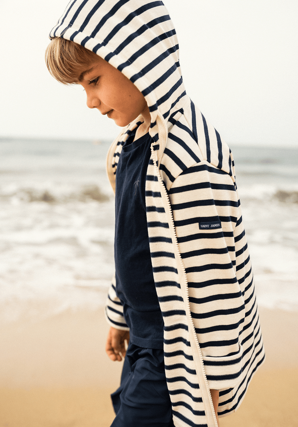 Colleville kid cardigan (ECRU/MARINE)
