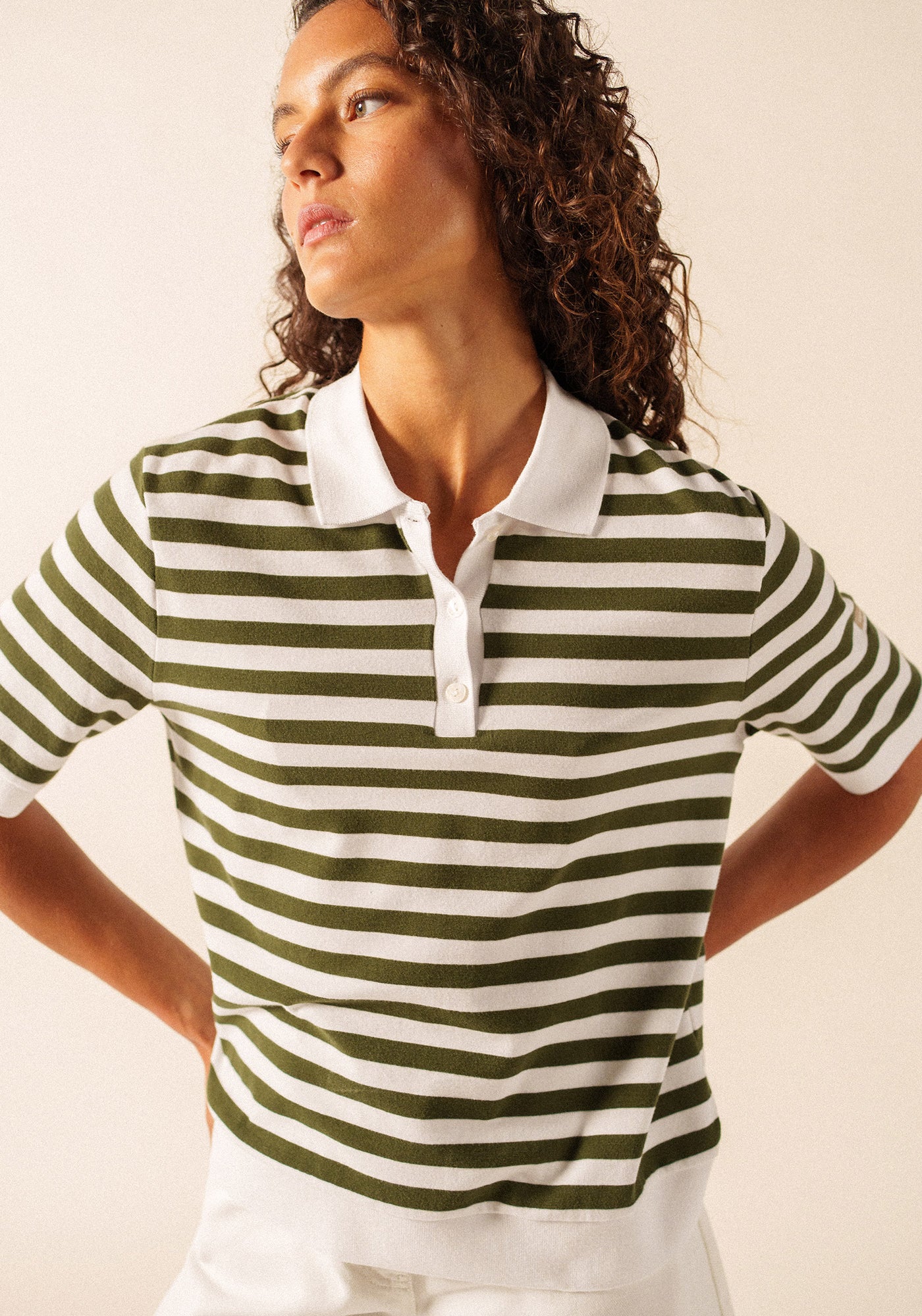 Carola polo shirt (BLANC/ALGUE)