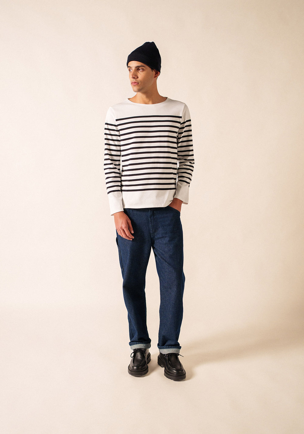 Naval sailor shirt (NEIGE/NOIR)