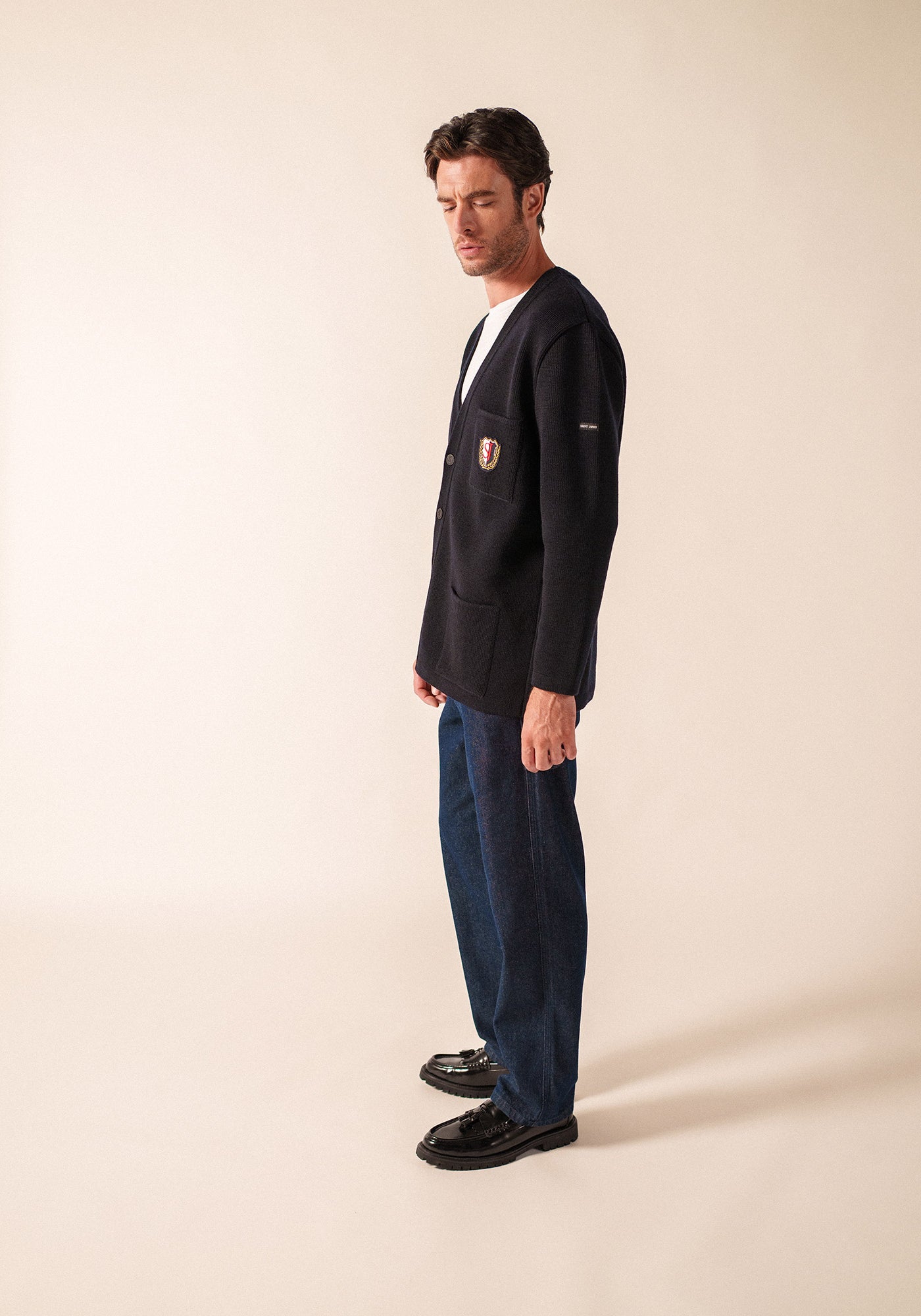 Yachting Réédit cardigan (NAVY)