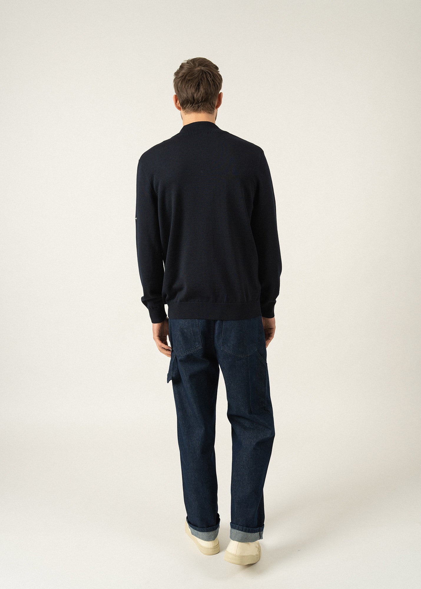 Colorado zipped cardigan high-necked, in merino wool | SAINT JAMES