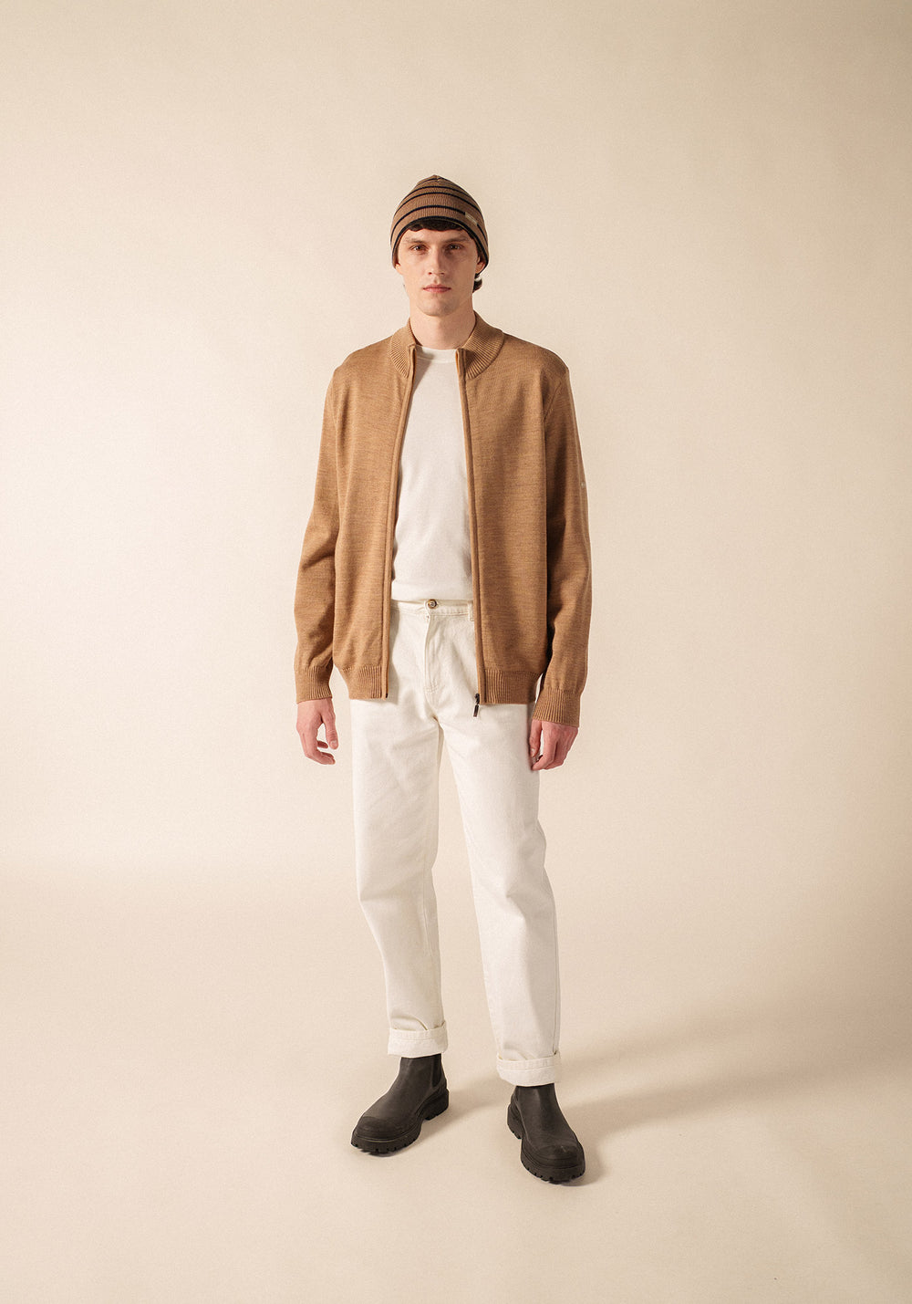 Colorado cardigan (BEIGE FONCE/BEIGE)
