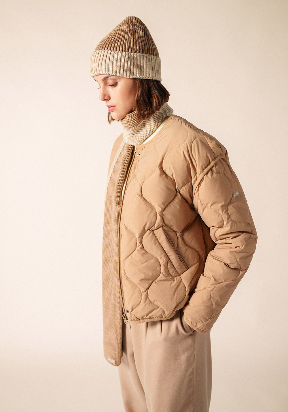 Canot two-tone hat (BEIGE FONCE/BEIGE)