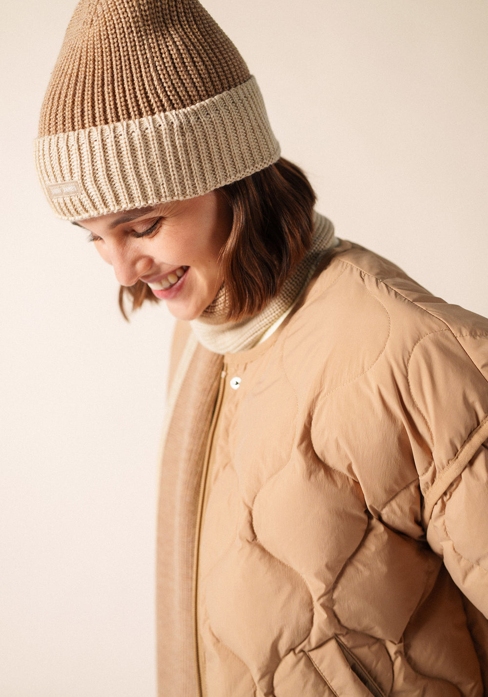 Canot two-tone hat (BEIGE FONCE/BEIGE)