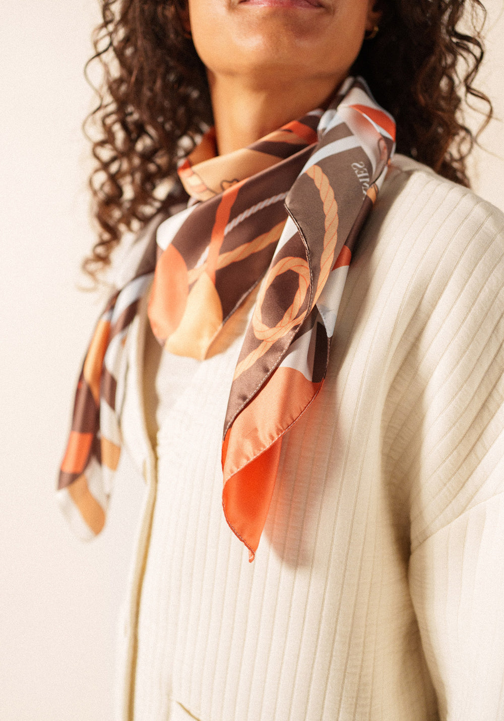 Fond Marin square scarf (TERRES MELEES)