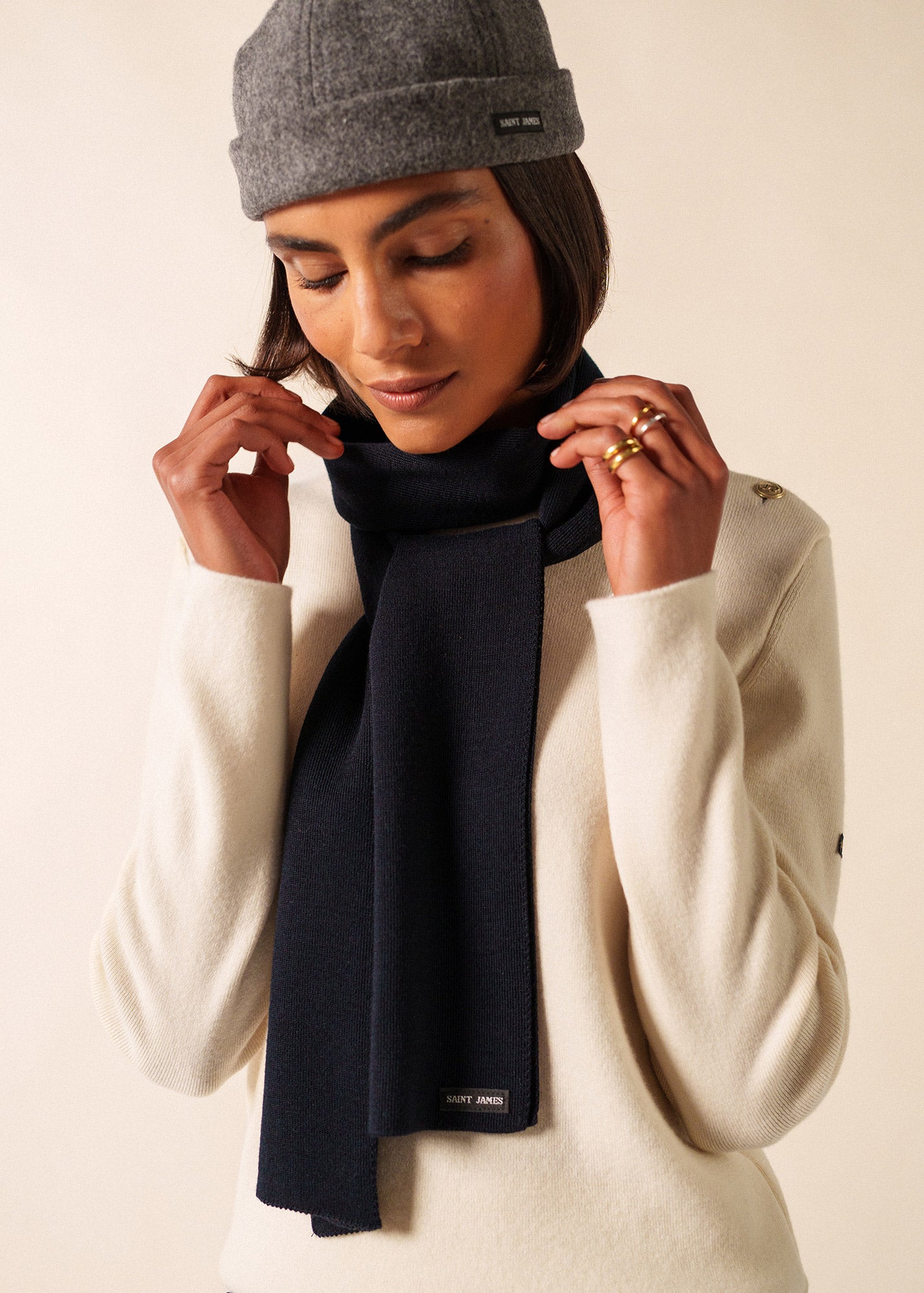 Duguay scarf in blended wool | SAINT JAMES Official website