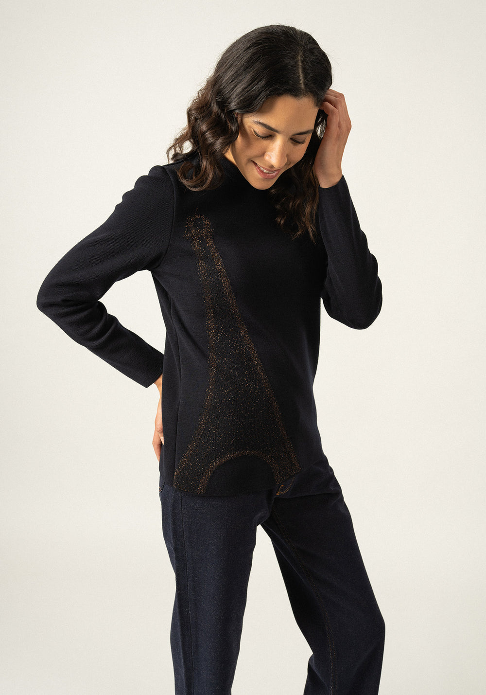 Brégançon jumper x La tour Eiffel (NAVY/BRONZE)
