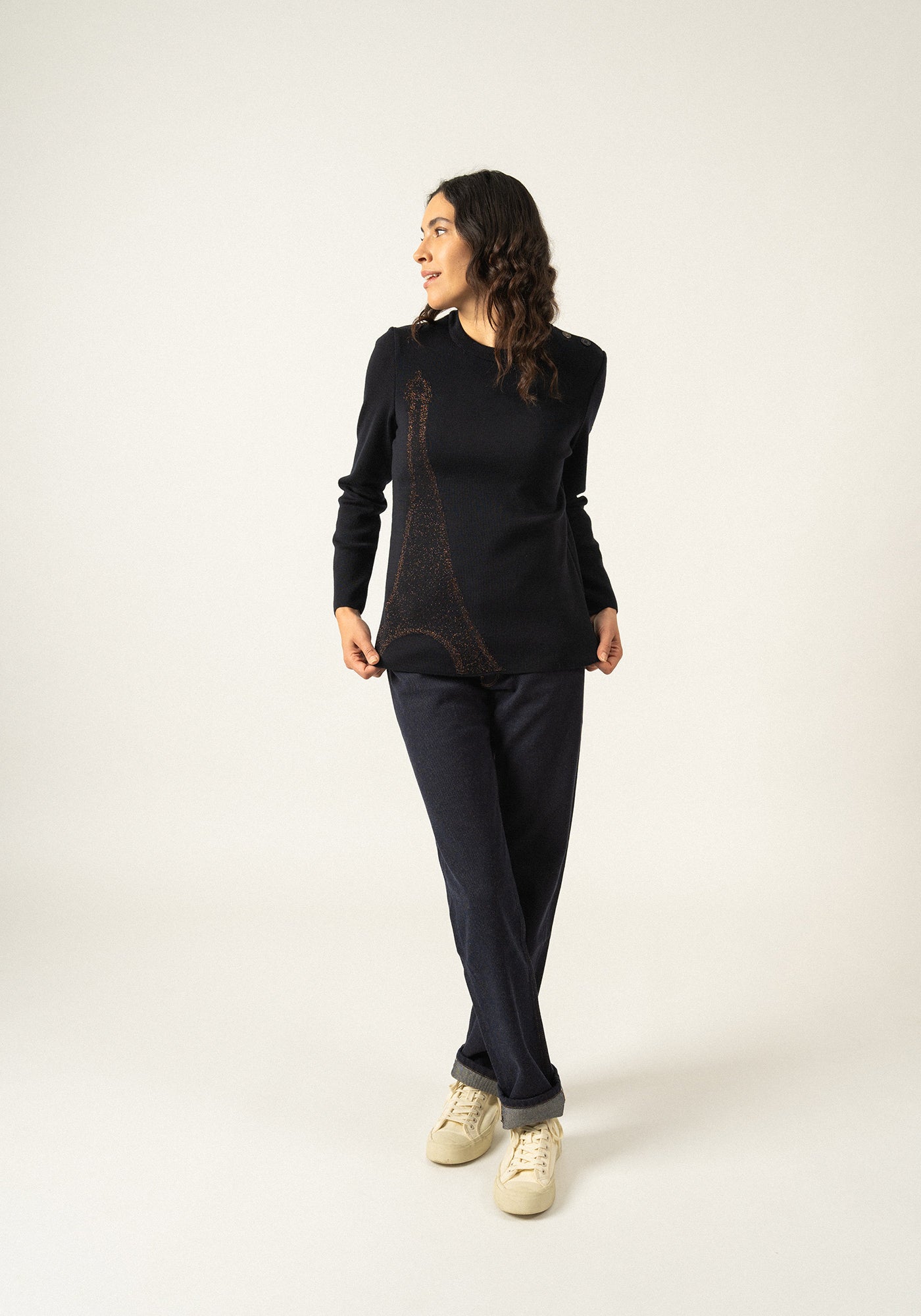 Jersey Brégançon x La tour Eiffel (AZUL MARINO/BRONCE)