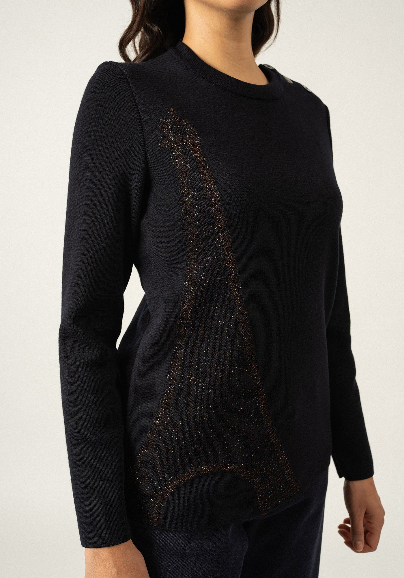 Jersey Brégançon x La tour Eiffel (AZUL MARINO/BRONCE)