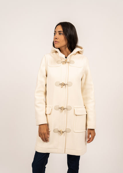 Venus classic duffle-coat in wool, with herringbone pattern
