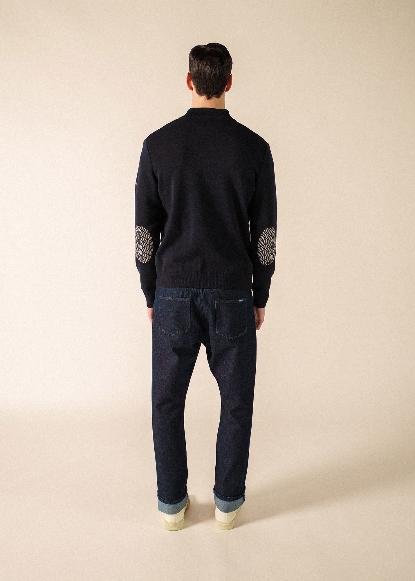Cardigan with Elbow Patches - Wool - Men • SAINT JAMES [EU]