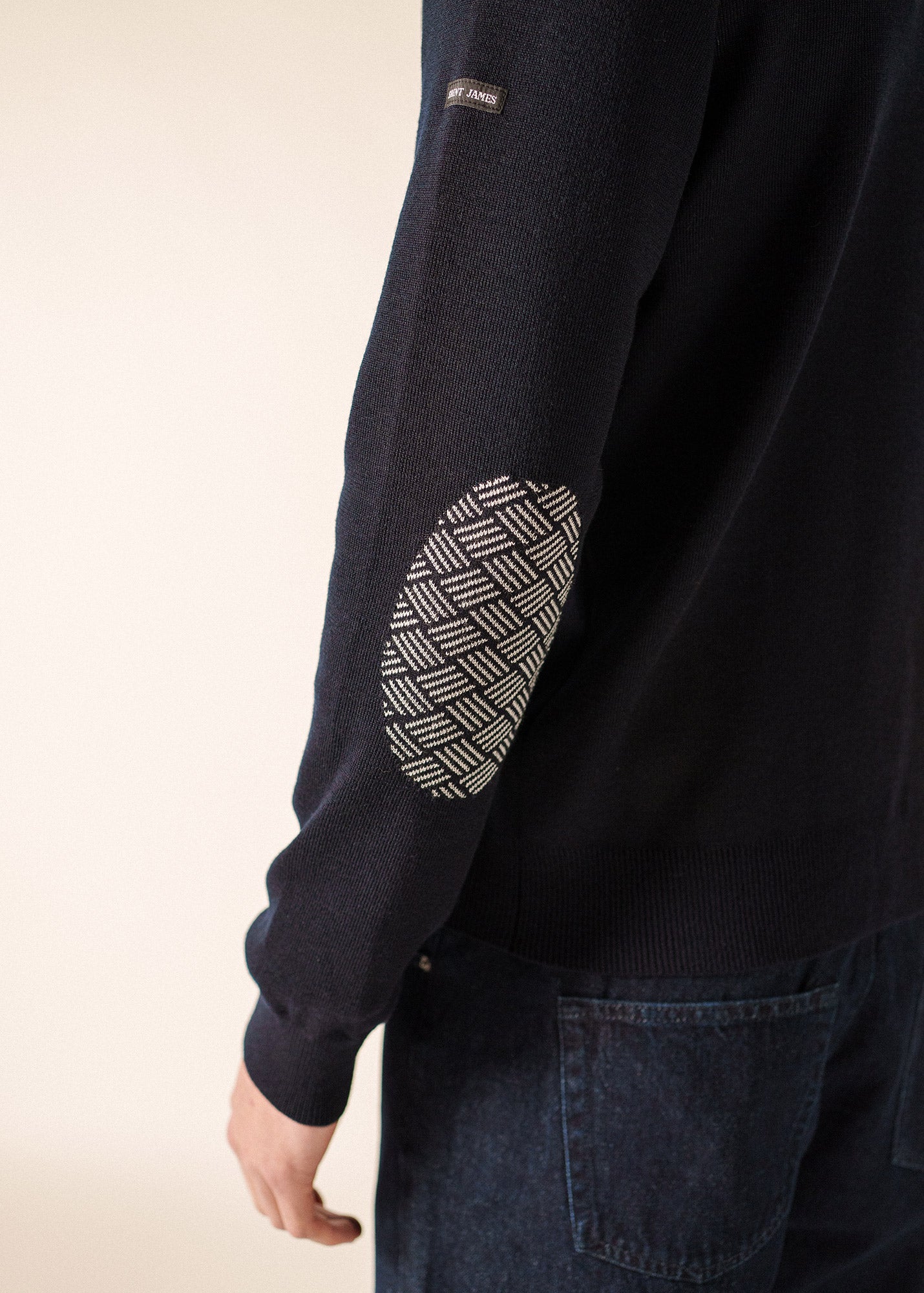 Cardigan with Elbow Patches - Wool - Men • SAINT JAMES [EU]