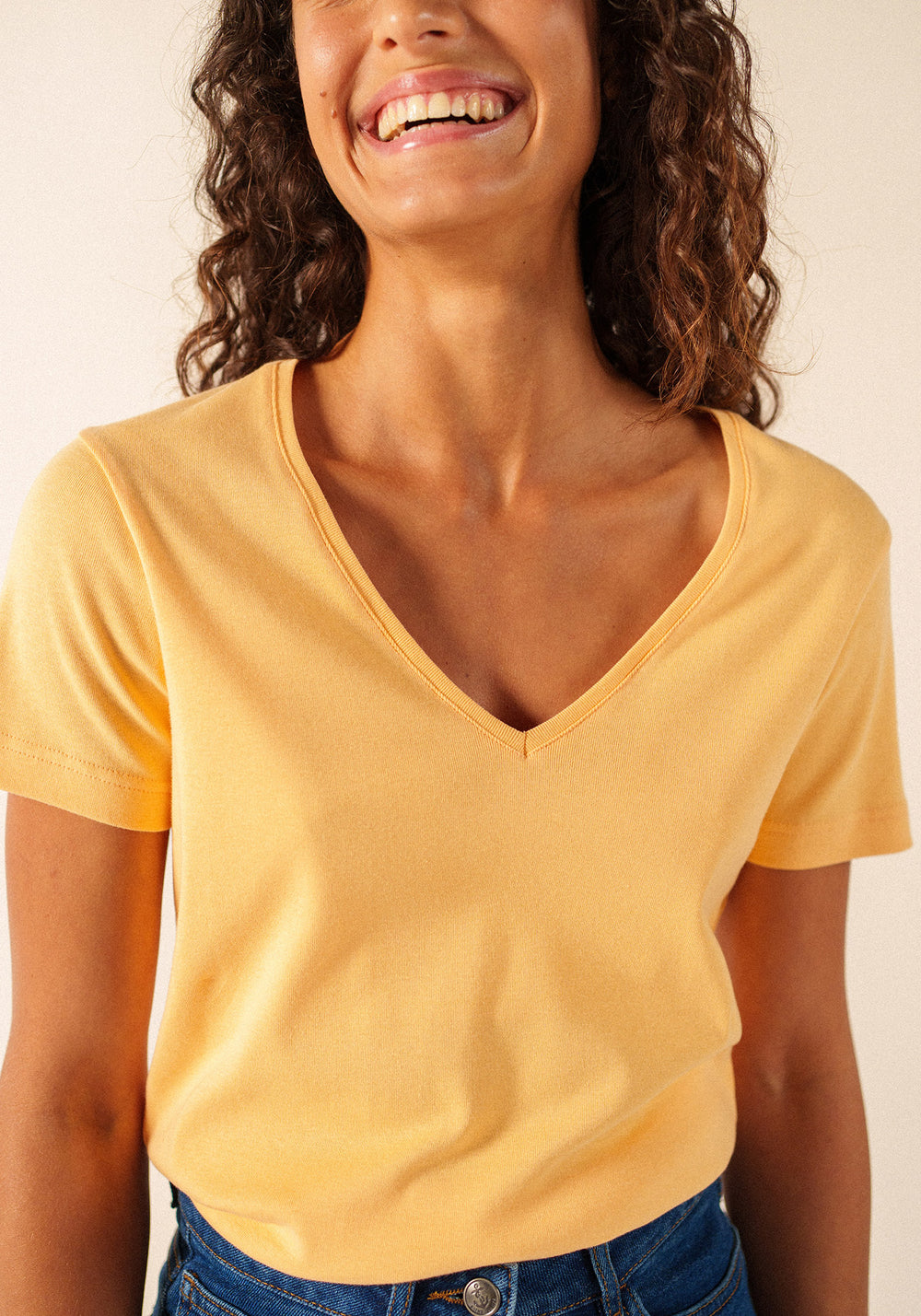 Camiseta Ajaccio con cuello en V – de algodón (VITAMINE)
