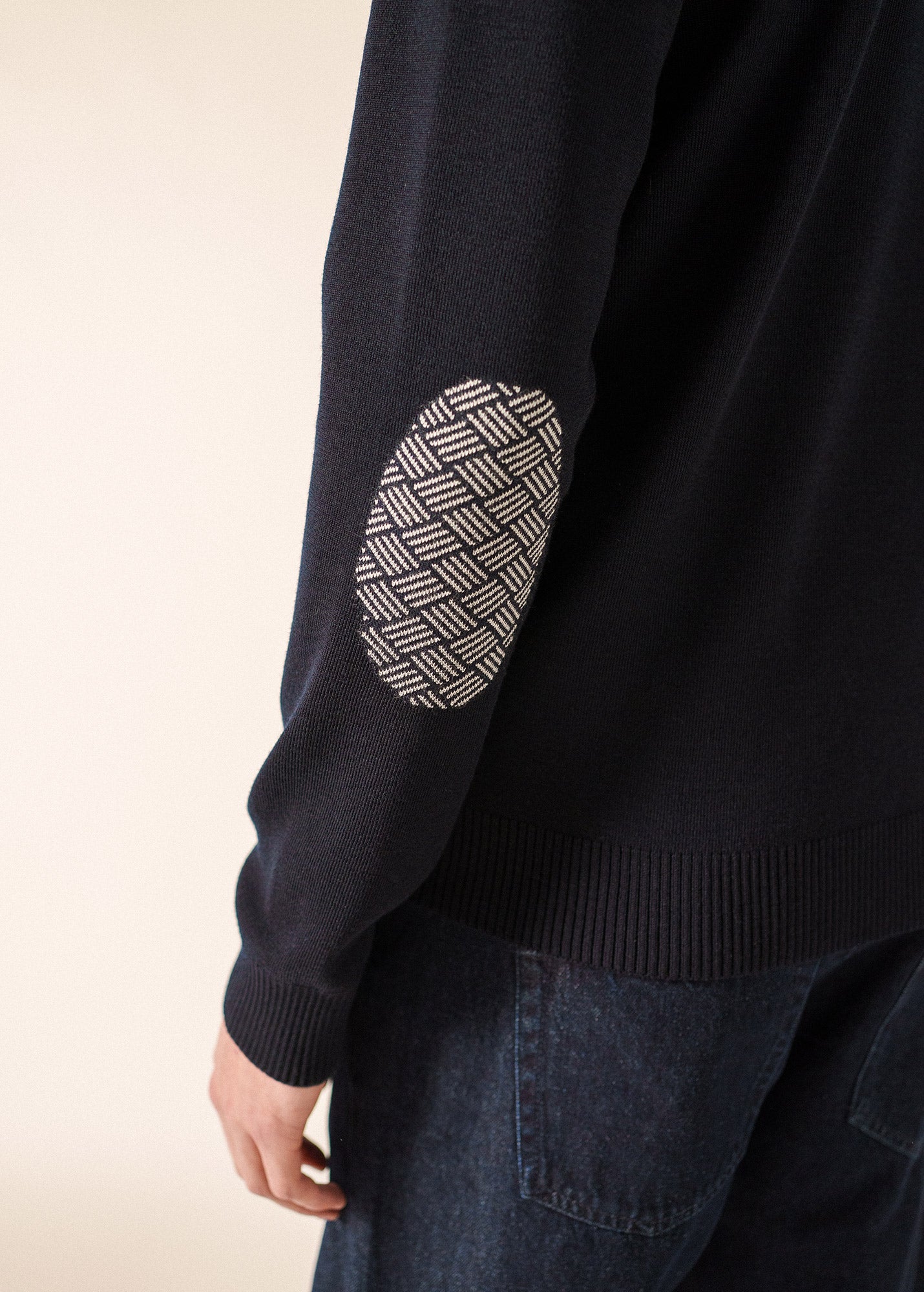 Cardigan with Elbow Patches - Wool - Men • SAINT JAMES [EU]