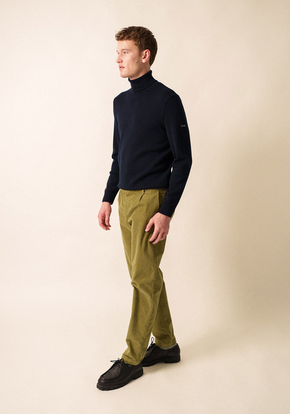 Houat High-neck Jumper - comfort fit, in wool (NAVY)