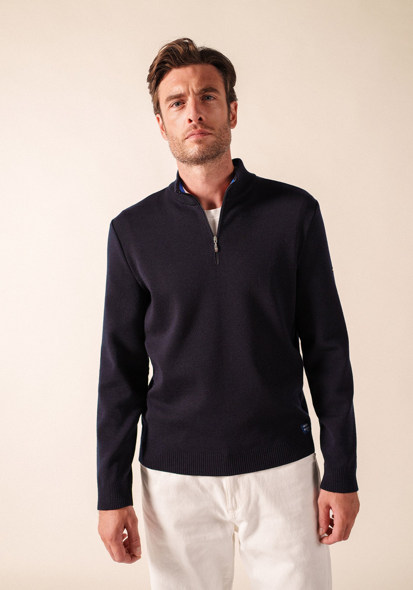 Elbow patch jumper x l'Elysée (NAVY/MULTICO)