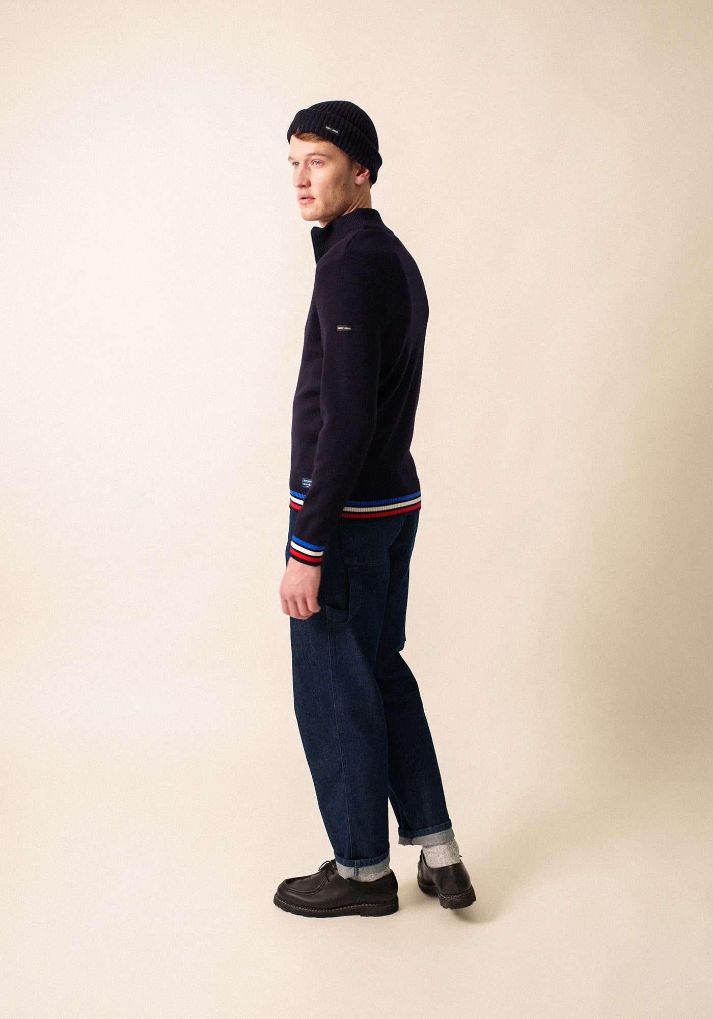 Tricolour cardigan x l'Elysée (NAVY/MULTICO)