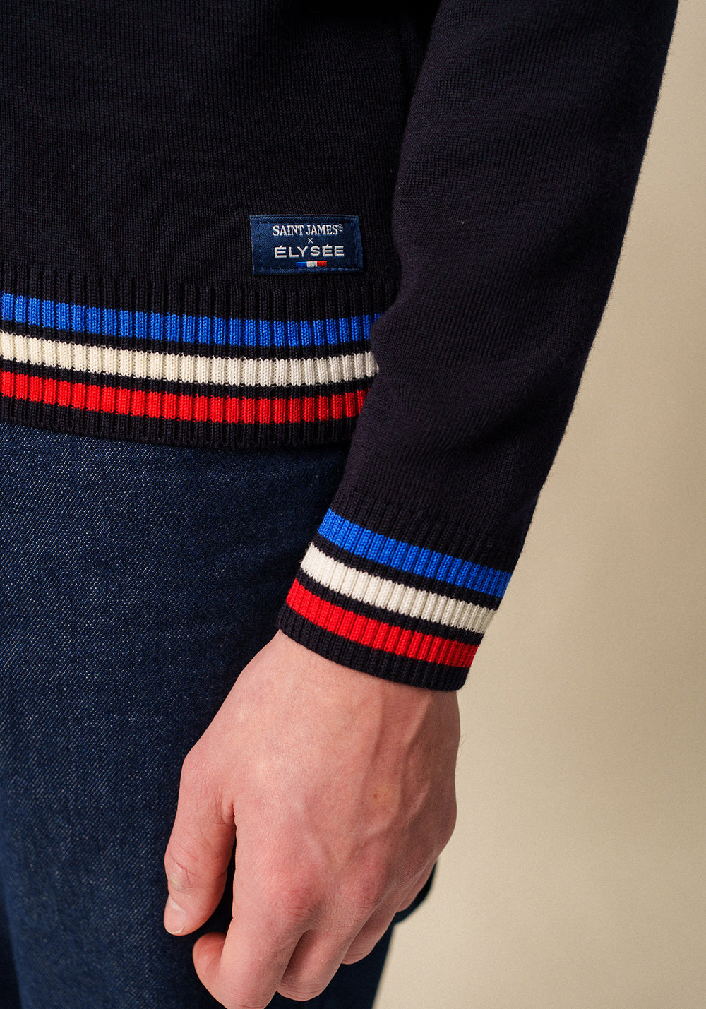 Tricolour cardigan x l'Elysée (NAVY/MULTICO)