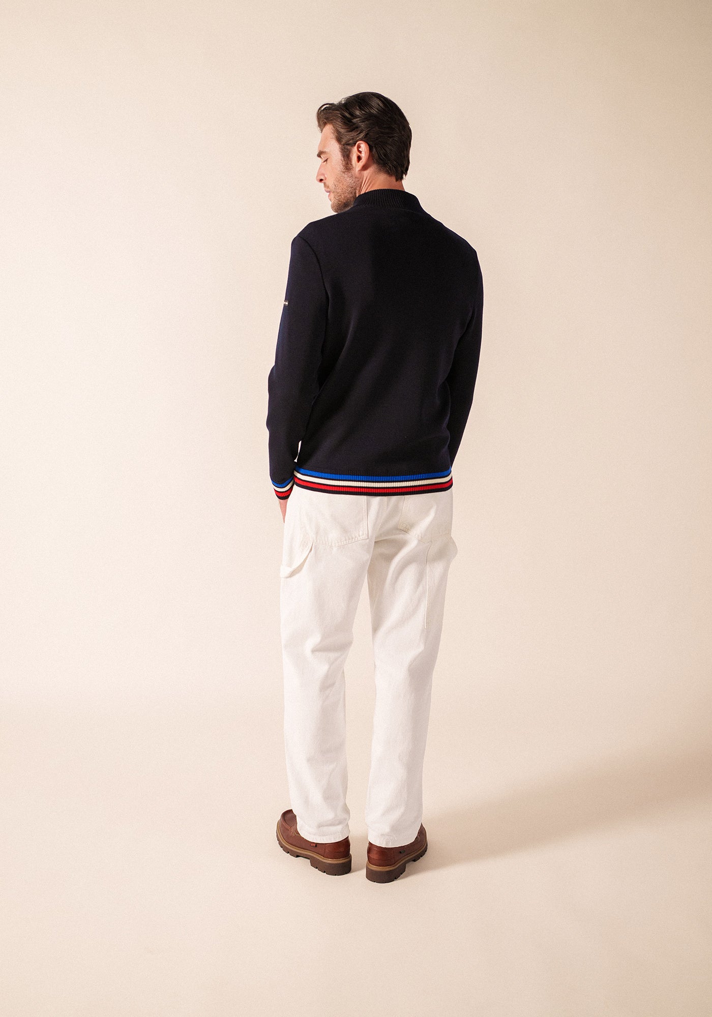 Tricolour cardigan x l'Elysée (NAVY/MULTICO)