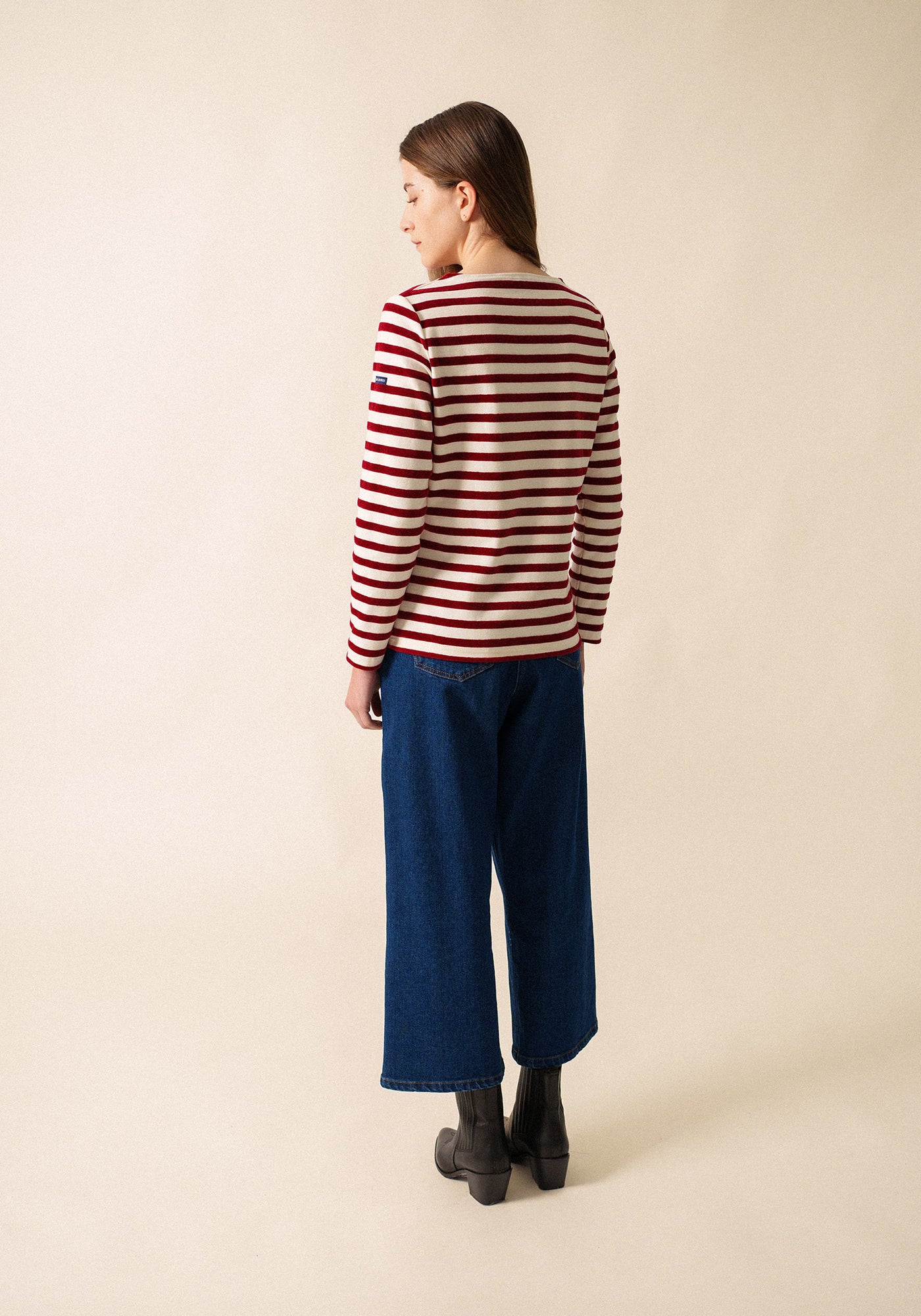 Méridame classic sailor striped shirt - in velvet (ECUME/PERSAN)
