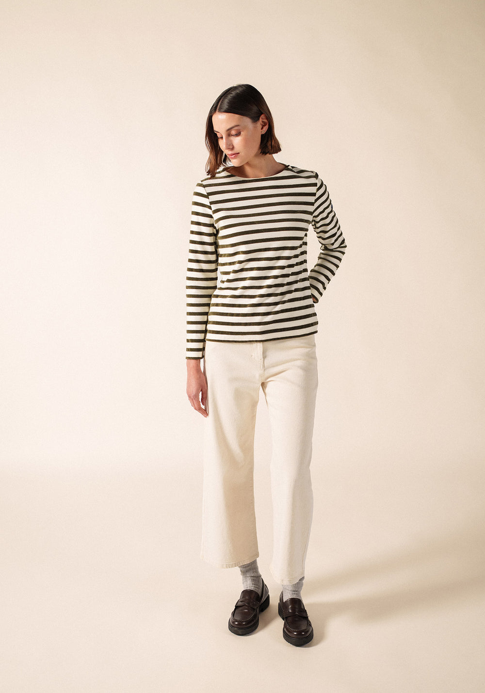 Mérivelours Breton shirt (ECUME/LAND)