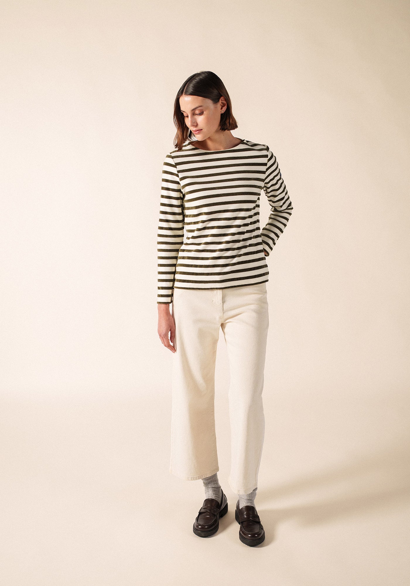 Mérivelours Breton shirt (ECUME/LAND)