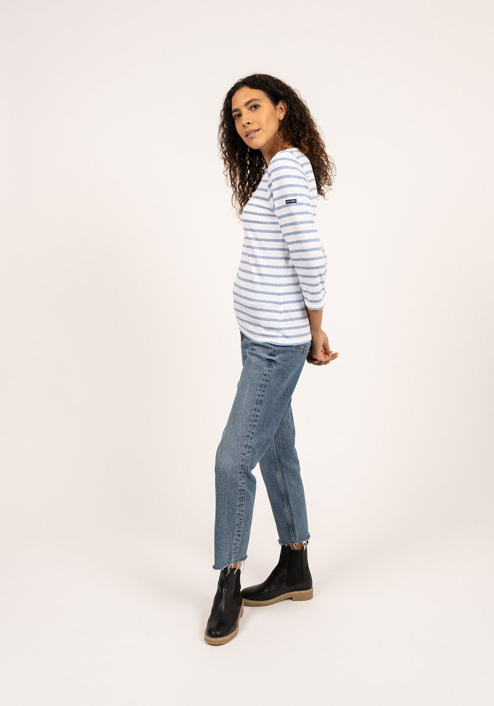 Galathée Breton shirt (NEIGE/DENIM)