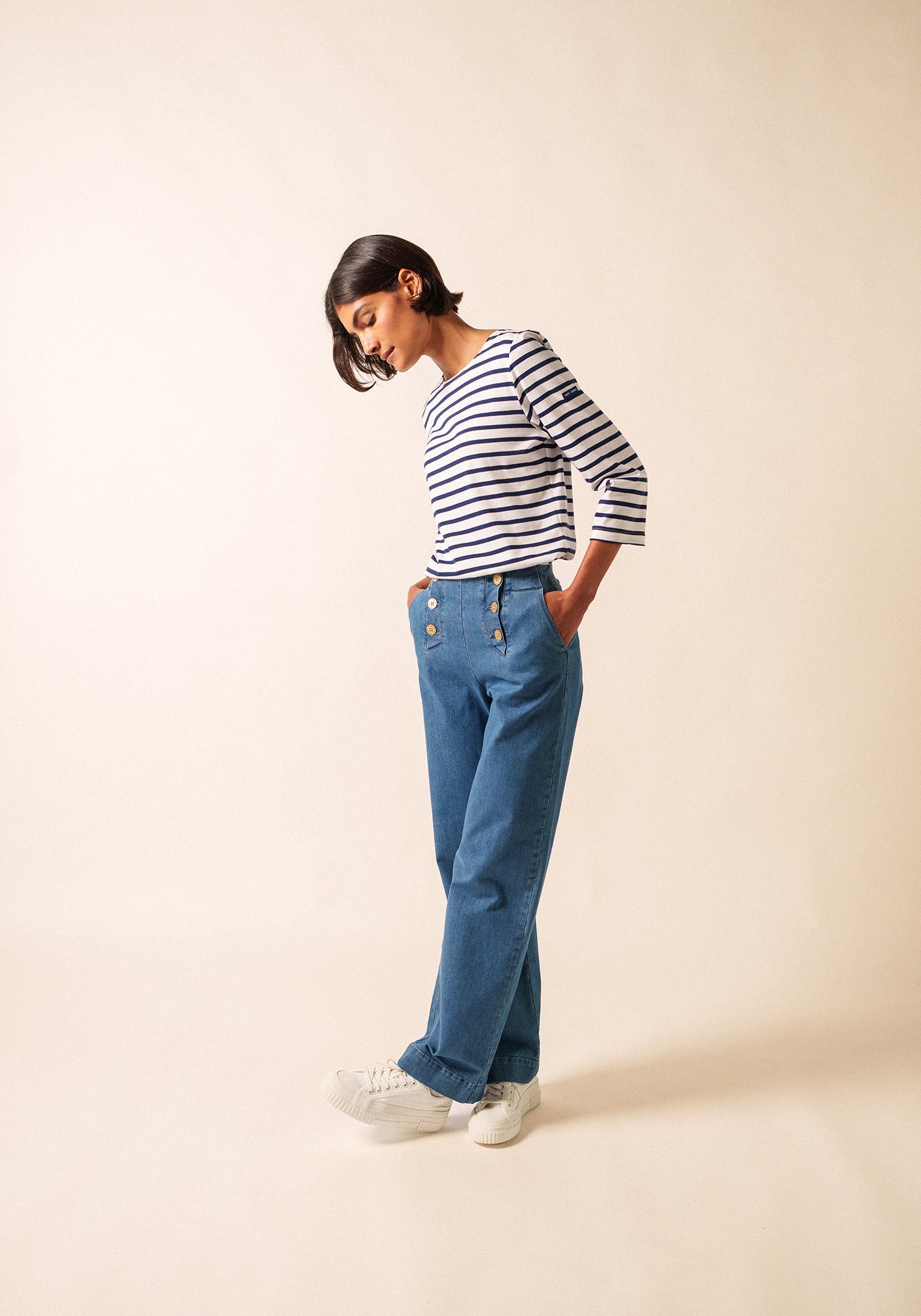 Galathée Breton shirt (NEIGE/MARINE)
