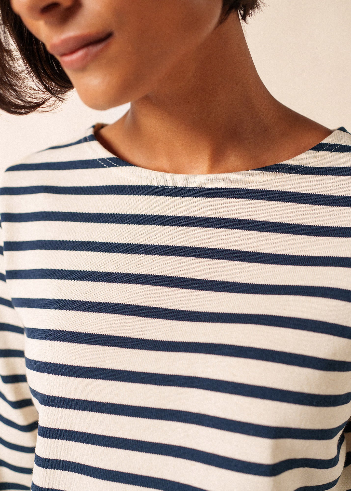 Meridame striped sailor shirt regular fit, in thick cotton | SAINT