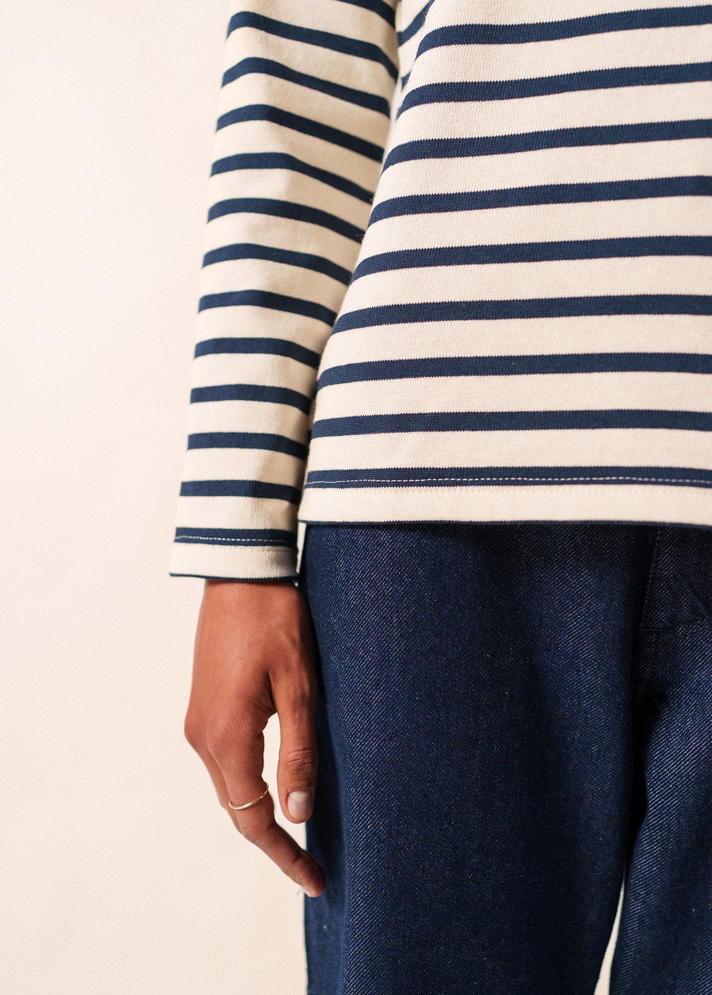 Meridame striped sailor shirt regular fit, in thick cotton | SAINT