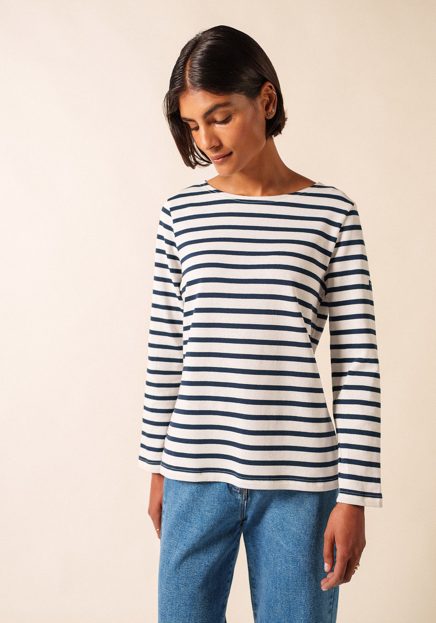 Méridame Breton shirt (NEIGE/MARINE)