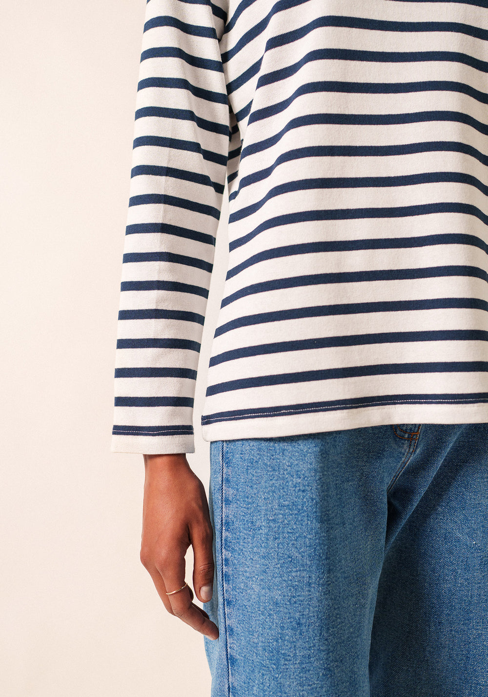 Méridame Breton shirt (NEIGE/MARINE)