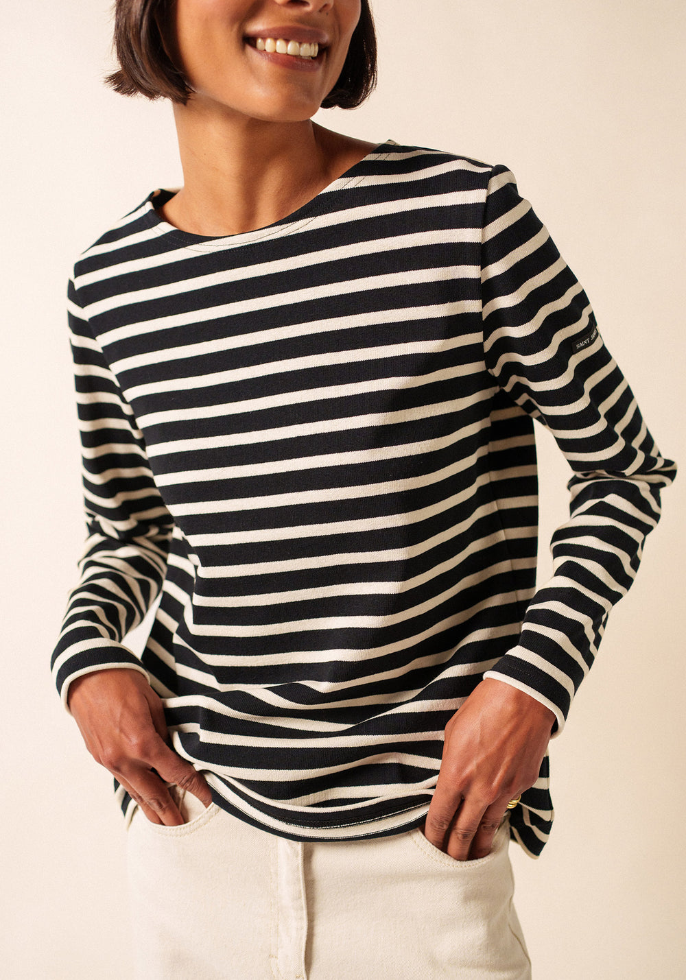 Méridame Breton shirt (NOIR/ECRU)