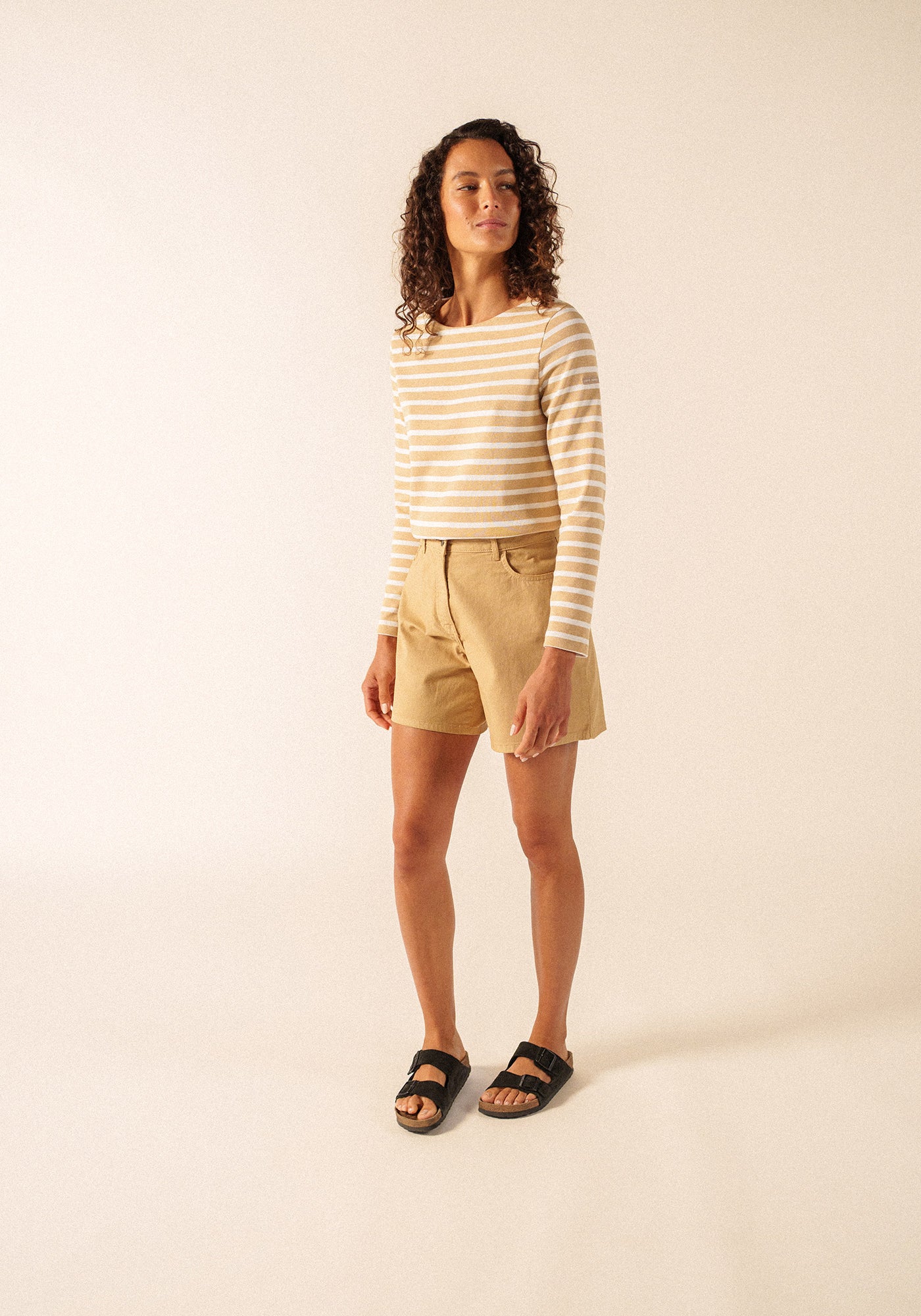 Camisa bretona Méridame (TOILE/NEIGE)