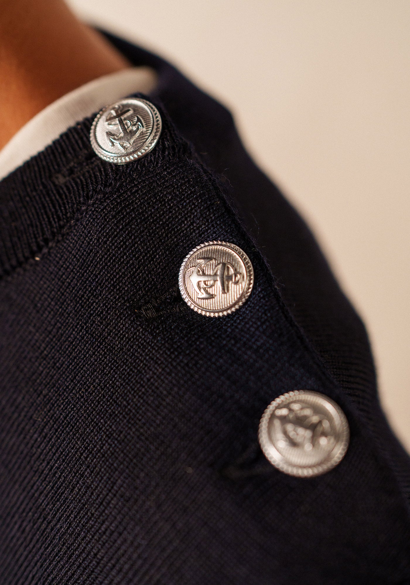 Grande Marée jumper dress - plain, in wool (NAVY)